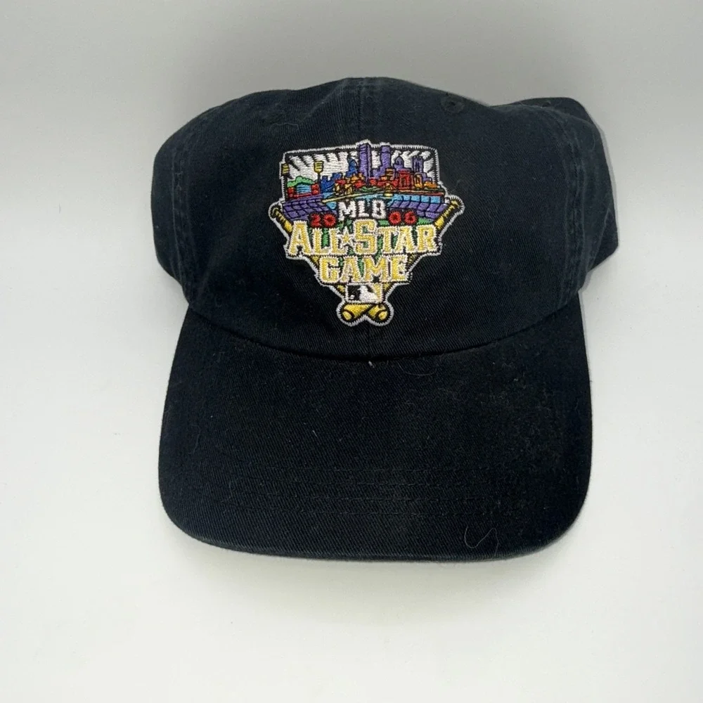 Pittsburgh Pirates Hat Cap Strap Back Black MLB Baseball All Star Game 2K5 Mens